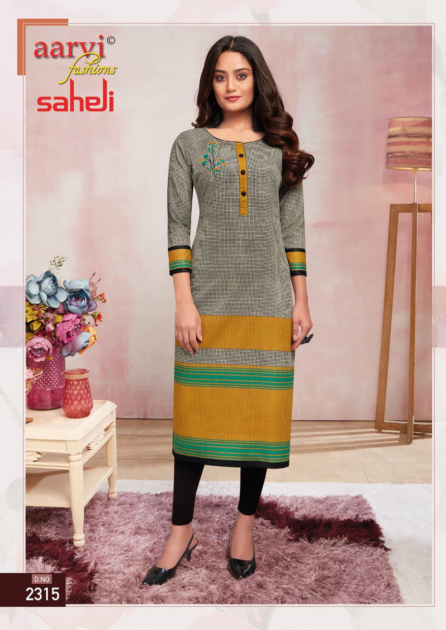 Aarvi Saheli 13 Fancy Regular Wear Cotton Designer Kurti Collection